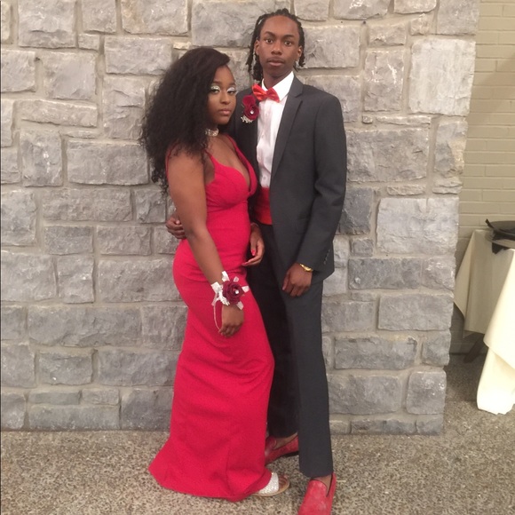 red prom dress couple SR1443,Red A-Line Prom Dresses,Satin Evening Dress Long Prom Dress US 8 & As Picture